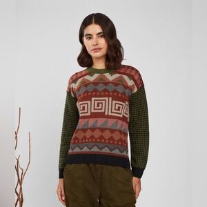Patapampa Jacquard Mock Neck Sweater